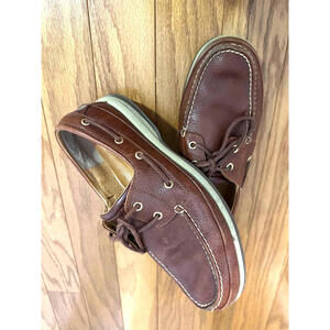 Sperry Top Side Gold Cup Leather Boat Shoe Brown Men Casual Shoes - US 10M